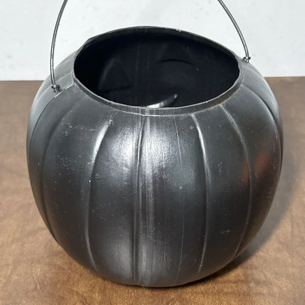 Vintage General Foam Plastics Blow Mold Halloween Jack o Lantern Pumpkin Bucket
